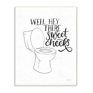 Hey There Sweet Cheeks Bathroom Joke Word Pun By Becky Thorns Unframed Print Abstract Wall Art 10 in. x 15 in.