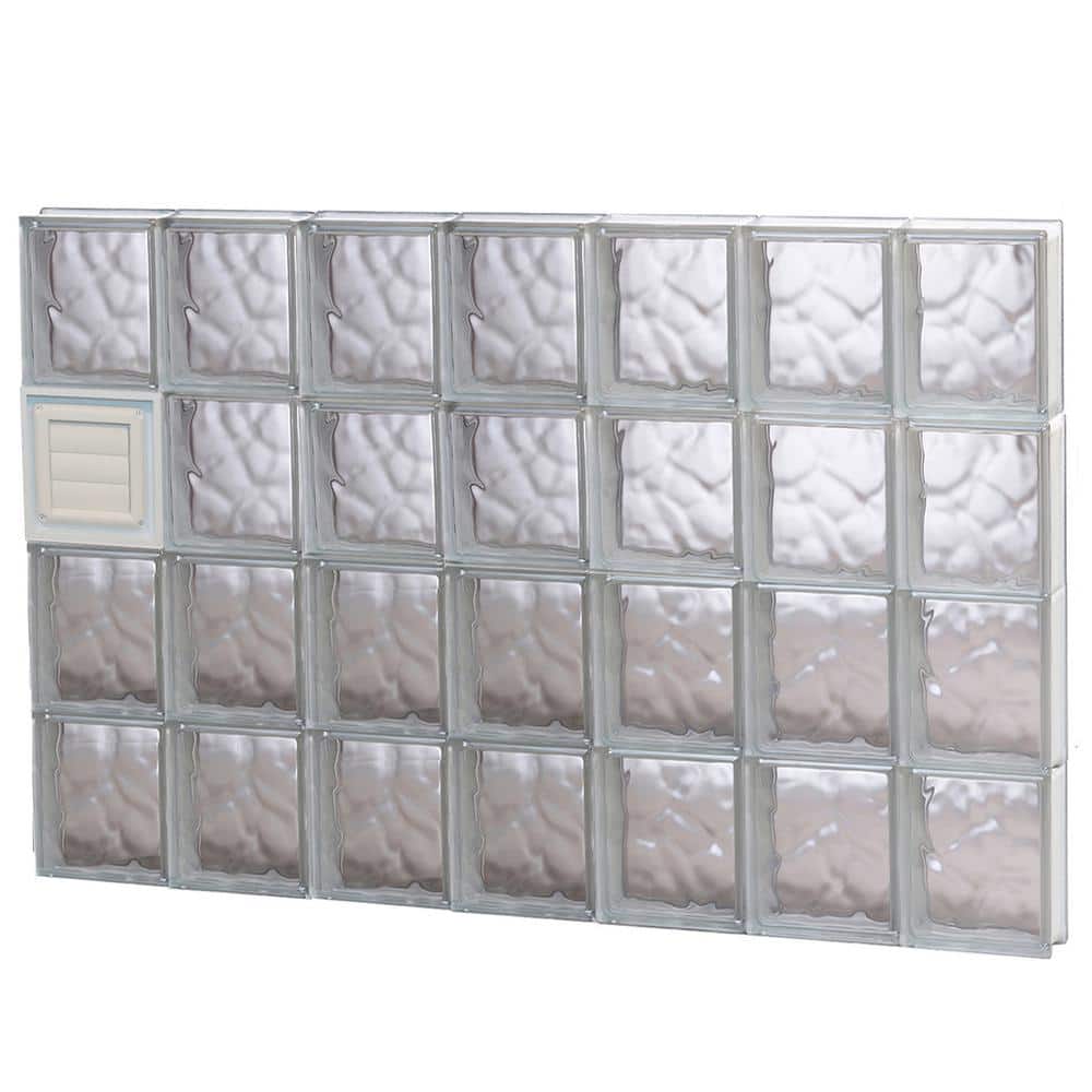Clearly Secure 40.25 in. x 31 in. x 3.125 in. Frameless Wave Pattern ...