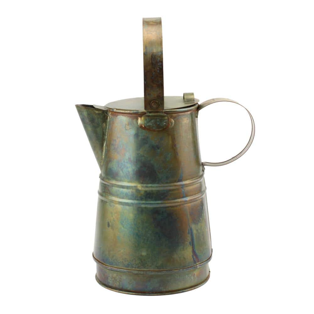 7.5 Inch Rustic Weathered Metal Pitcher with Handles