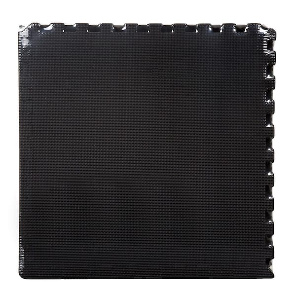 Unbranded Black 24 in. W x 24 in. L x 0.5 in. T Foam Interlocking Floor Mat Tiles for Home Gym (24 sq. ft.) (6-Pack)