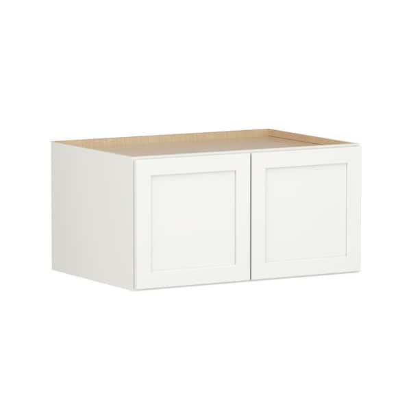 Shaker Full Overlay 36 in. W. x 24 in. D x 18 in. H Plywood Assembled Wall Kitchen Cabinet in Linen White