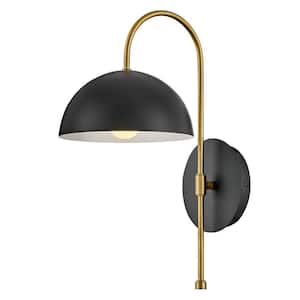 Lou 8.0 in. 1-Light Black Wall Sconce