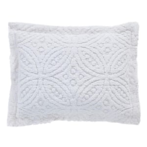 Wedding Ring Collection White Standard 100% Cotton Tufted Unique Luxurious Soft Plush Chenille Ring Design Sham