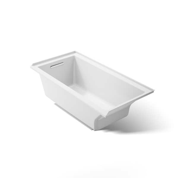 KOHLER Underscore 60 in. x 30 in. Rectangular Soaking Bathtub with Left-Hand Drain in White