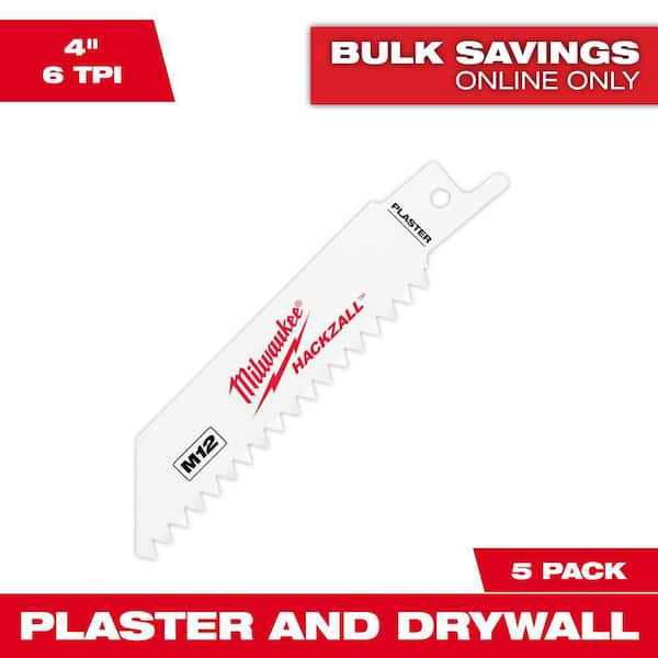 4 in. 6 TPI Plaster/Drywall Cutting HACKZALL Reciprocating Saw Blades (5-Pack)