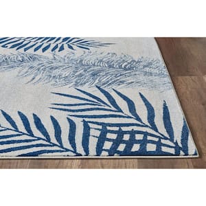 Stella Ivory/Navy Fauna 5 ft. x 8 ft. Tropical Accent Rug