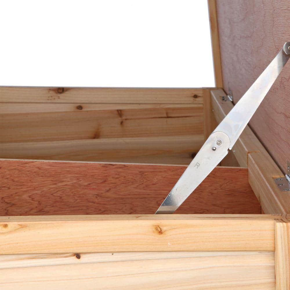 Natural Wooden 2-Story Guinea Pig and Rabbit Hutch with Ramp