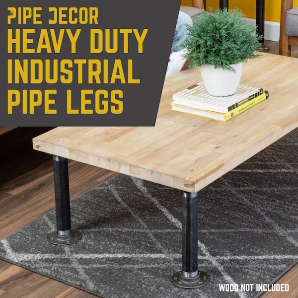 1" × 28" Rustic DIY Desk Legs 28" Industrial Grey Pipe Table Legs Set of 4 