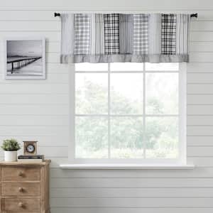 Sawyer Mill Patchwork 60 in. L x 19 in. W Cotton Valance in Country Black Soft White