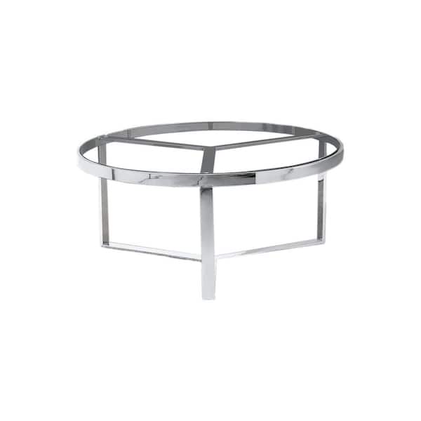 Jacob Glass With Stainless Steel Round 35 In Coffee Table Silver E62 The Home Depot Jacob Glass With Stainless Steel Round, Jacob Round Coffee Table