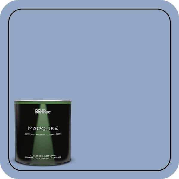 BEHR MARQUEE 1 qt. #PPU15-13 Blue Hydrangea Semi-Gloss Enamel Exterior Paint & Primer