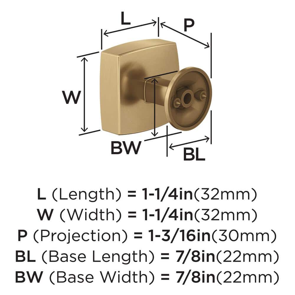 Everett 1-1/4 inch Champagne Bronze Square Cabinet Knob