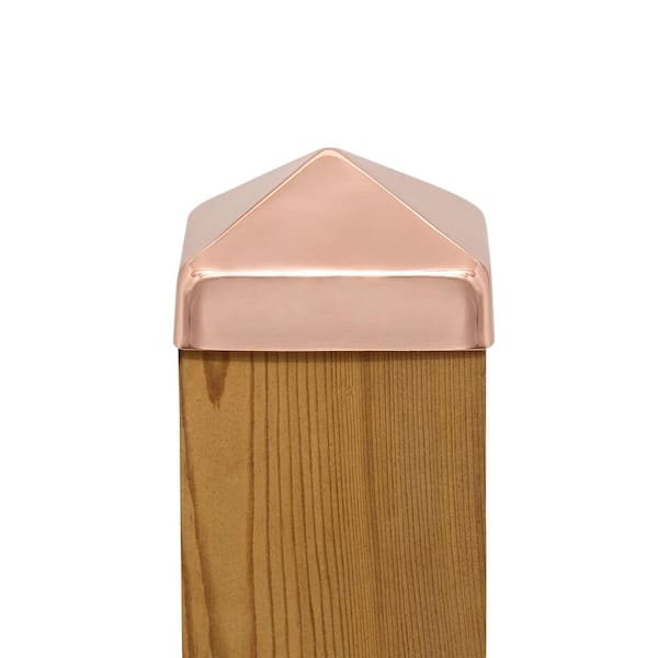 Protectyte 4 in. x 4 in. Stainless Steel Pyramid Slip Over Fence Post Cap (for Rough Cut Post)