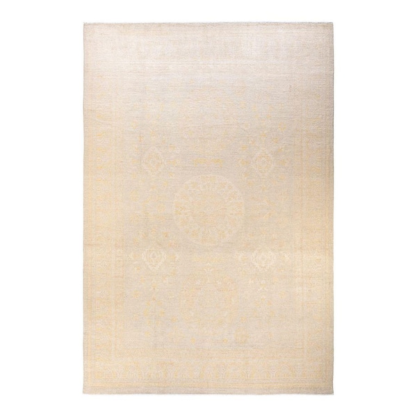 Solo Rugs Khotan One-of-a-Kind Traditional Ivory 8 ft. 6 in. x 12 ft. 10 in. Tribal Area Rug