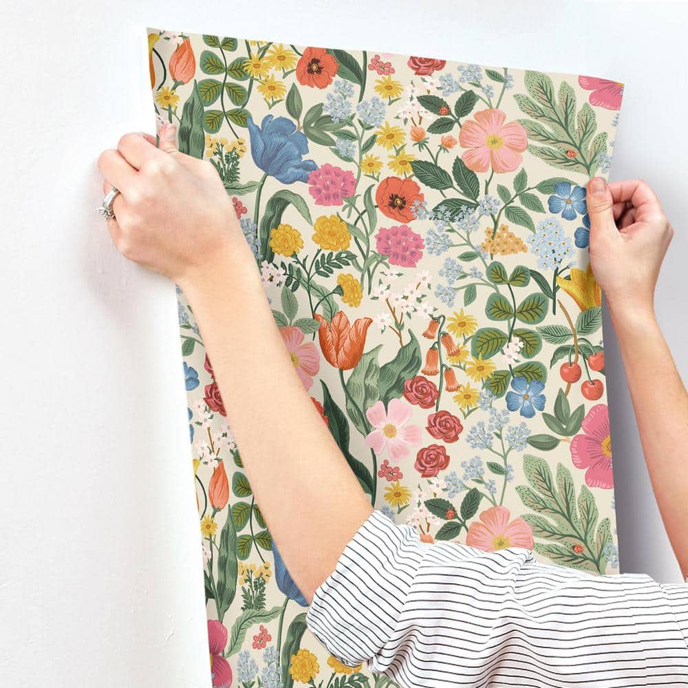 Cream Multicolor Botanical Non-Pasted Wallpaper