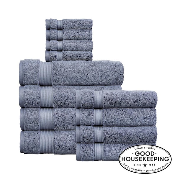 Purely Indulgent 100% Egyptian Cotton Bath Towel 30 in x 58 in Navy Blue