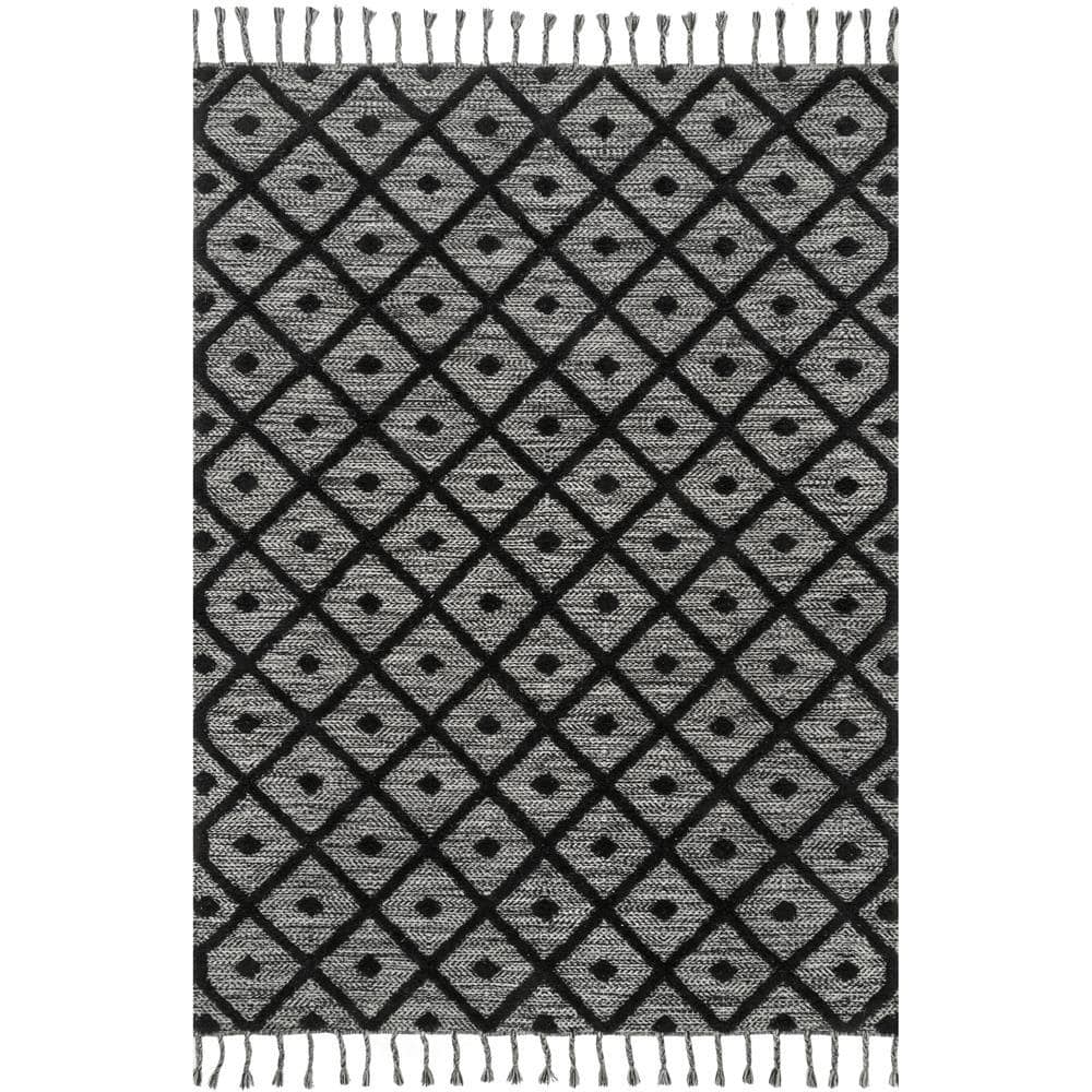 Hand Loomed Trellis Tassel Jinny Dark Gray 4 ft. x 6 ft. Indoor Area Rug price history on PriceWatchPro