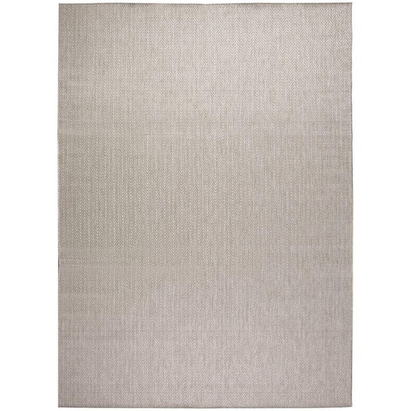 Nourison Horizon Indoor/Outdoor Grey 8 ft. x 10 ft. Geometric Contemporary Area Rug