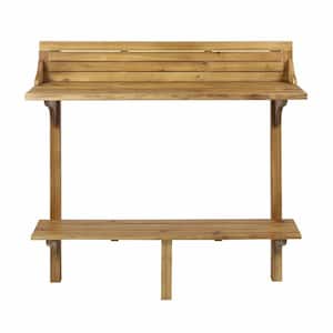 Adelaide Natural Stained Wood Bar Height Outdoor Dining Table