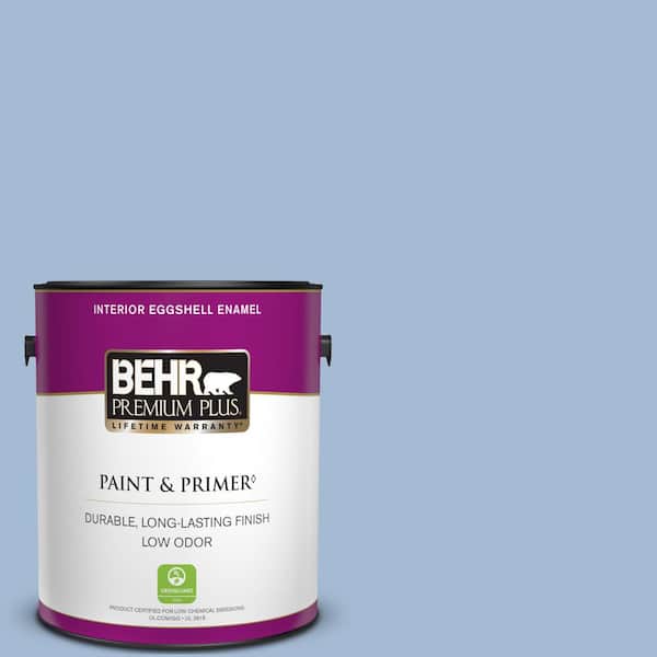 BEHR PREMIUM PLUS 1 gal. #M530-3 Perennial Blue Eggshell Enamel Low Odor Interior Paint & Primer