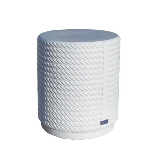 DIRECT WICKER Leap White Concrete Round Outdoor Side Table