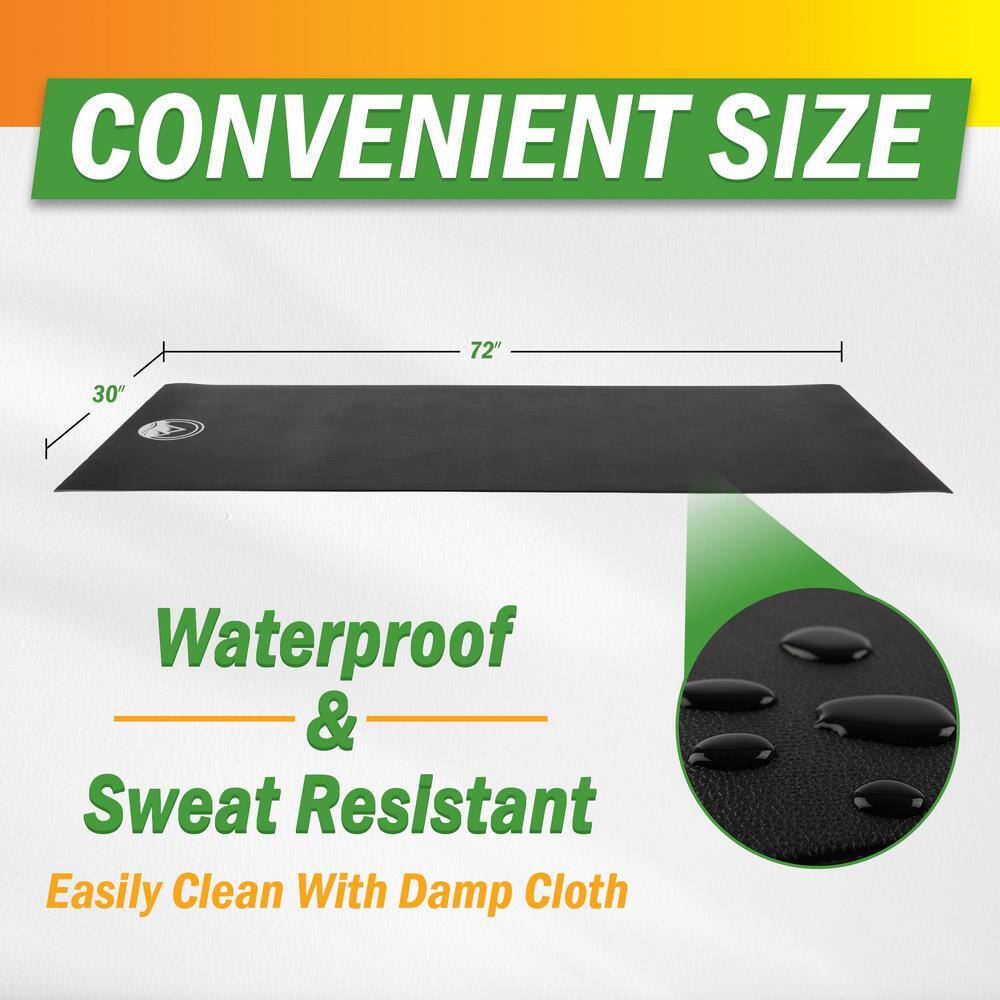 Wakeman Black 30" x 72" Non-Slip Exercise Mat