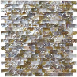 1 Sheet Colourful 12 in. x 12 in. Rectangle Glossy Mother of Pearl Tiles for Kitchen Backsplash/Bathroom(1sq. ft./Each)