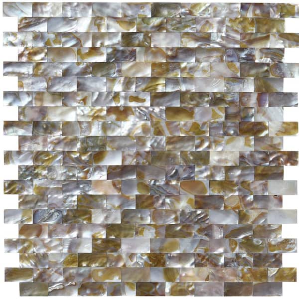 Art3d 1 Sheet Colourful 12 in. x 12 in. Rectangle Glossy Mother of Pearl Tiles for Kitchen Backsplash/Bathroom(1sq. ft./Each)