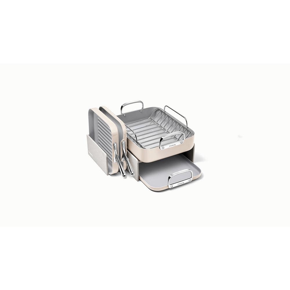 Cream Stainless Steel Non-Stick Square Cookware Set