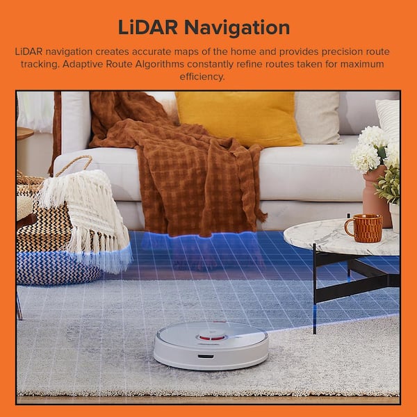 Roborock - S7 Robotic Vacuum with LiDAR Navigation, Sonic Mopping, , Bagless, Washable Filter, Multisurface in White