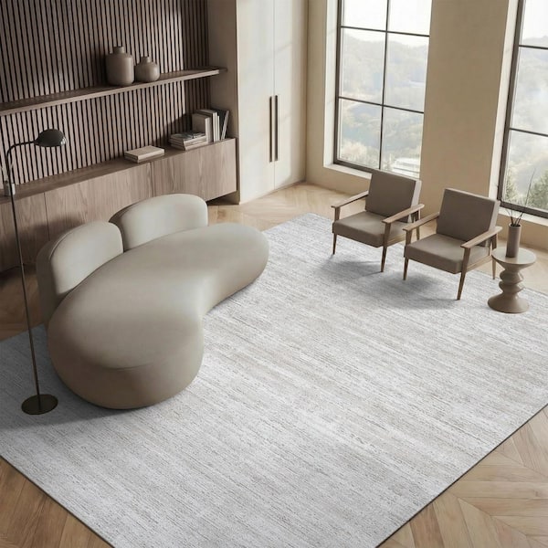 Carter 8 ft. x 10 ft. Ivory/Taupe Distressed Abstract Area Rug