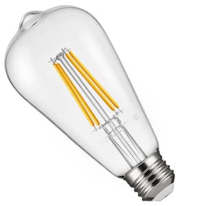 6 Pack Edison Bulbs LED ST19, E26 Base, Soft White (2700K) Vintage LED Edison Light Bulbs 7W Dimmable 800 Lumens
