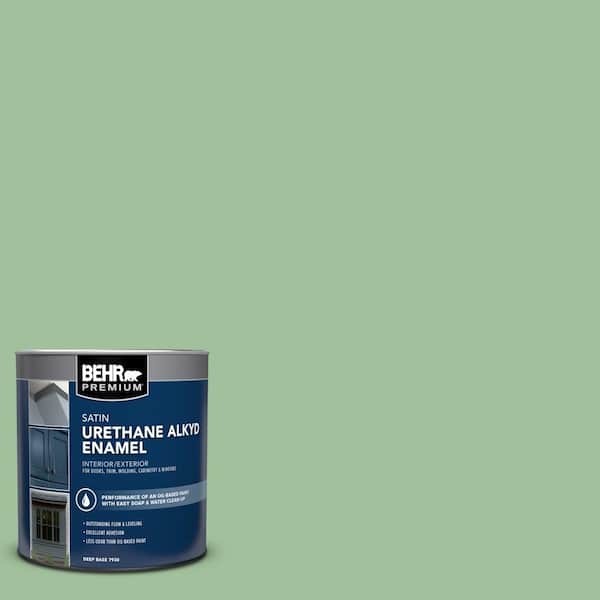 1 qt. #BIC-25 Spring Sprig Satin Enamel Urethane Alkyd Interior/Exterior Paint