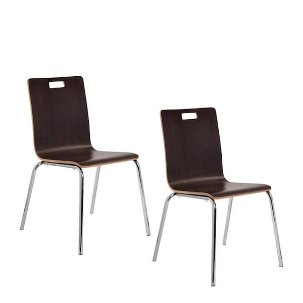 National Public Seating Bushwick Series Espresso/Chrome Side Chair (Pack of 2)