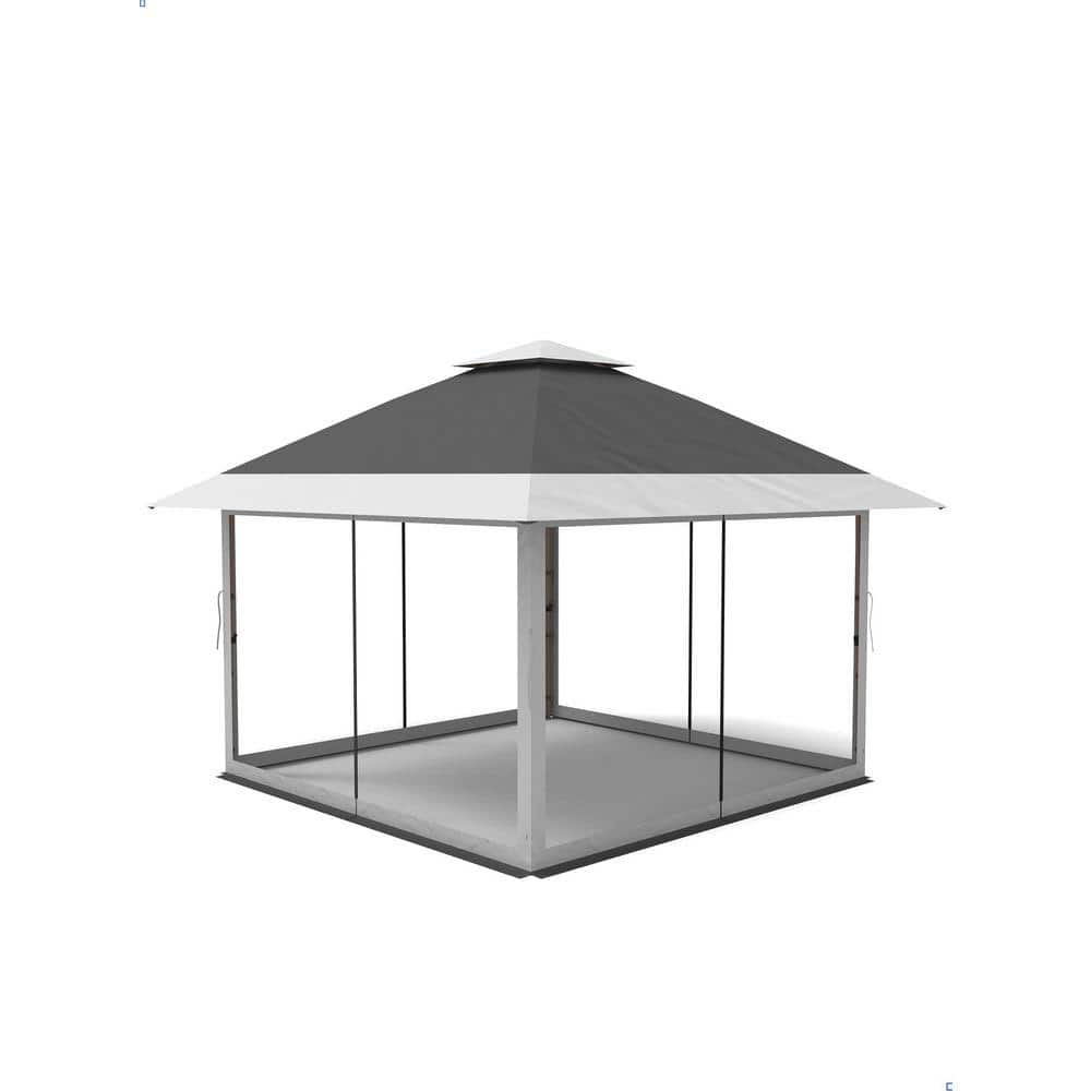 Pop Up Gazebo 12 ft. x 12 ft. Outdoor Canopy Shelter with Mosquito Netting 4-Stanbags Instant Gazebo Tent for Lawn