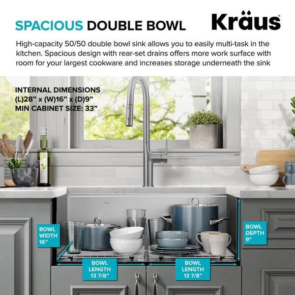 KRAUS Kore Workstation Drop-In Stainless Steel 30 in. Single Bowl Kitchen  Bar Sink with Accessories KWT310-30 - The Home Depot