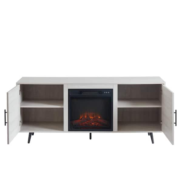 Halvorsen tv stand with outlet fireplace