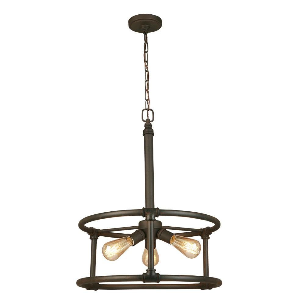 Eglo Rivertown 3Light Rustic Bronze Chandelier 203546A The Home Depot