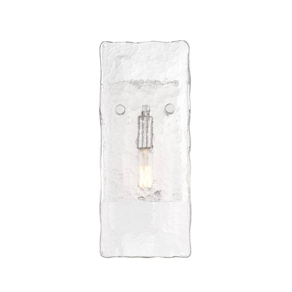 Polished Nickel Handmade Glass 1-Light Dimmable Sconce