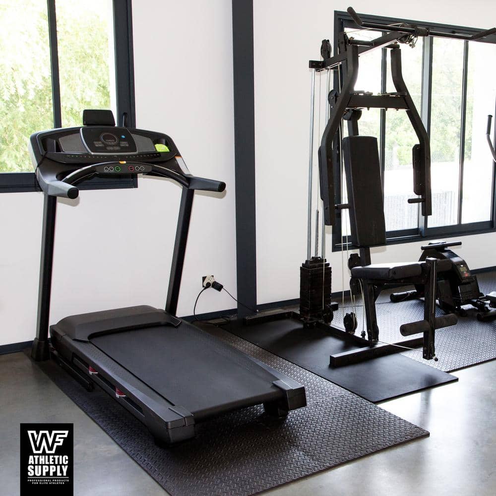 Extra Thick Black Interlocking Exercise Foam Mats, 24 x 24 Inch