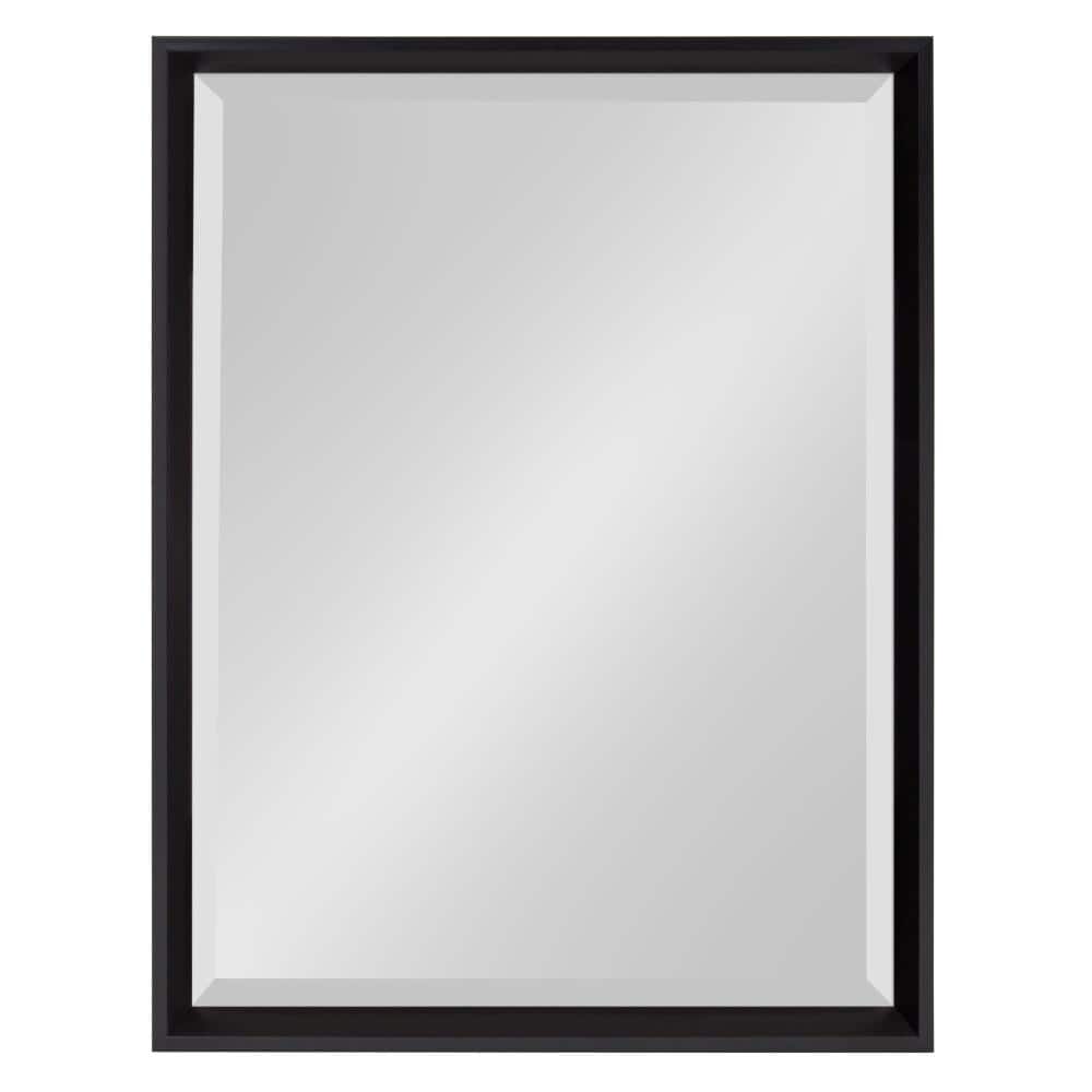 Calter Contemporary Black Polystyrene 25x30 Rectangular Wall Mirror