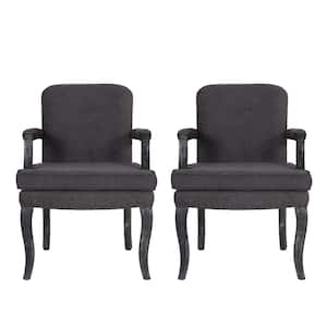 Ardson Gray Fabric Dining Arm Chairs (Set of 2)
