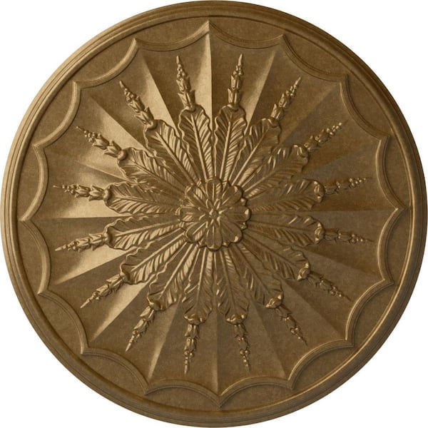 Ekena Millwork 27-1/8 in. x 2-5/8 in. Artis Urethane Ceiling Medallion, Pale Gold