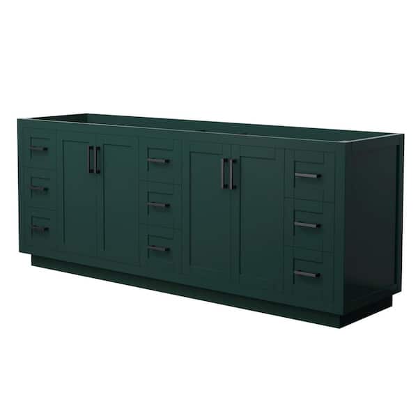 Wyndham Collection Miranda 83.25 in. W x 21.75 in. D x 33 in. H Double Bath Vanity Cabinet without Top in Green