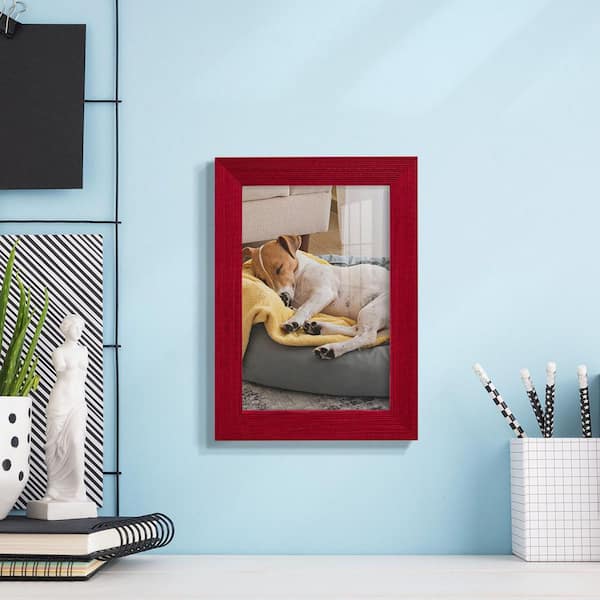 Wexford Home Grooved 5 in. x 7 in. Red Picture Frame