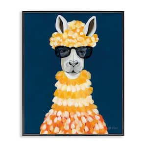 Fashionista Alpaca Portrait by Yvette St. Amant Black Framed Animal Giclee Art Print 30 in. x 24 in.