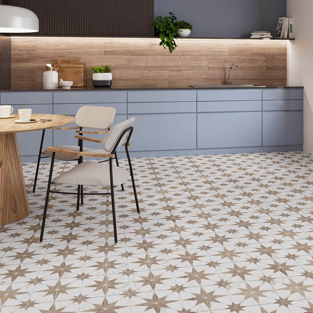 Noce Marble Look Porcelain Wall and Floor Tile