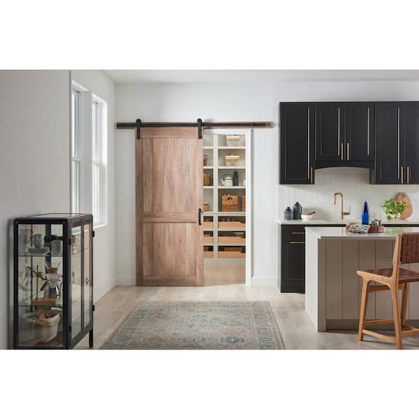 36 in. x 84 in. 2 Panel Plank Sandy Brown Interior Sliding Barn Door Slab with Hardware Kit 36 in. x 84 in. 2 Panel Plank Sandy Brown Interior Sliding Barn Door Slab with Hardware Kit
