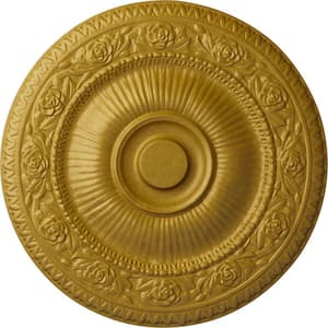 Ekena Millwork 24-1/4" x 2" Neuveau Urethane Ceiling Medallion  (Fits Canopies upto 6-3/8"), Brass CM24NABRS - The Home Depot