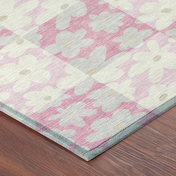Chantille Machine Washable Indoor/Outdoor Abstract ACN2476 Pink 9 ft. x 12 ft. Area Rug